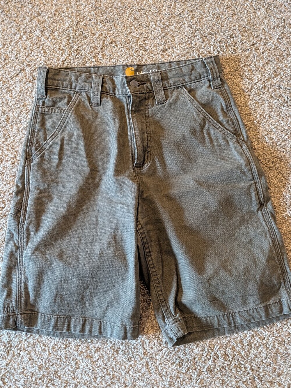 Carhartt Relaxed Fit Cargo Work Shorts - Gray Green